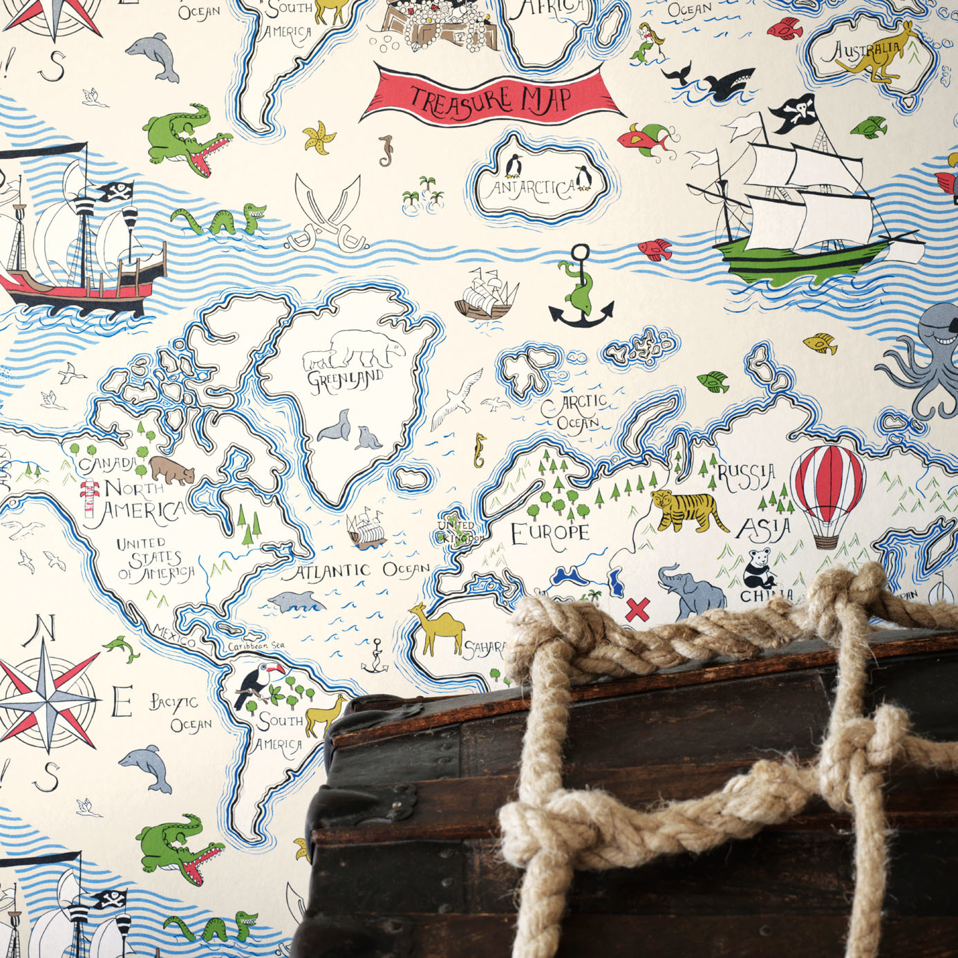 Treasure Map Vanilla/Multi Wallpaper by SAN